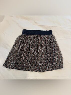 Forever 21 Black Floral Flowy Mini Skirt